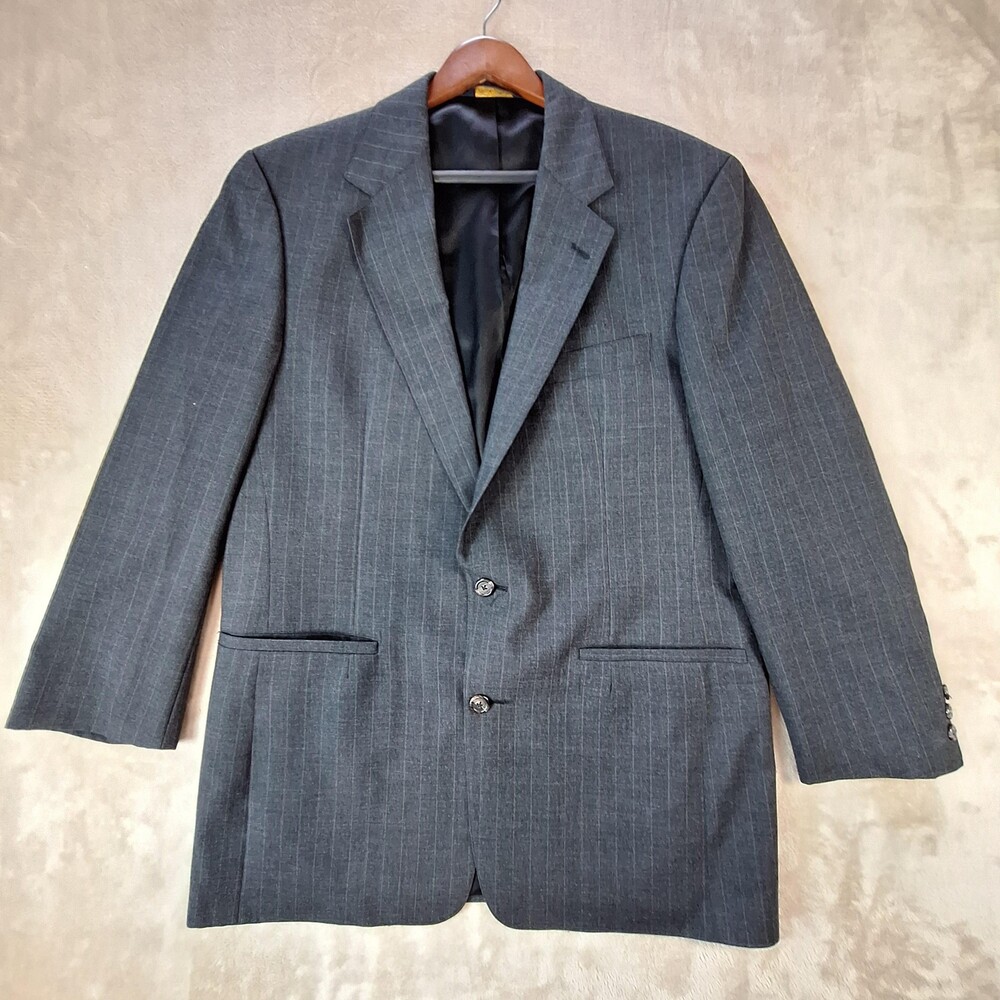 Brooks Brothers Blazer Mens 42 Charcoal Pinstripe Made USA Jacket Sport Coat